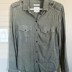 American Eagle Outfitters Gray Boyfriend Fit Shirt